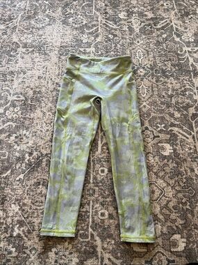 Fabletics Olive Green Camo Kids Leggings